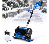 Petite souffleuse à Neige sans Fil, Pelle électrique 1200 W | Moteur sans balais, largeur de 30 cm, poignée réglable, manche télescopique, déneigement des porches(Blue,2 Batteries)