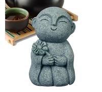 Petite statue de Bouddha Adorable Zen Spirituel Positif | Statue de Bouddha en pierre pour extérieur pour maison, chambre, fontaine, aquarium, terrasse, chambre, salle de bain, studio
