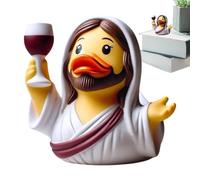 Petite Statue, Statue créative en résine de 3,5 Pouces Jésus Canard | Sculpture de Bureau, Animaux Miniatures, décoration d'intérieur, décoration chrétienne pour Les Anniversaires de Pendaison de