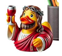 Petite Statue, Statue créative en résine de 3,5 Pouces Jésus Canard | Sculpture de Bureau, Animaux Miniatures, décoration d'intérieur, décoration chrétienne pour Les Anniversaires de Pendaison de