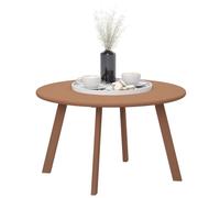 Outsunny Petite Table Basse Ronde, Table d'appoint avec Patins antidérapants, Cadre en métal, pour Jardin, Balcon, terrasse, Salon, Ø 70 x 42 cm, Orange