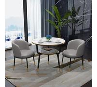 Petite table basse ronde et table de négociation DX à 2 couches de rangement moderne pour les petits espaces, la maison, la cuisine, le bureau, la réception, le café