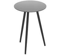 Petite table basse ronde - Outsunny - plateau en verre trempé, cadre en acier - pieds effilés - pour balcon, jardin, terrasse - noir
