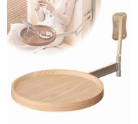 Petite table basse ronde rétractable à fixation murale, table basse réglable flottante pour économiser de l'espace, plateau multi-angle, table pliante compacte couleur bois