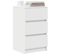 Petite Table d'Appoint Blanc - LEMON® 1xTable de chevet avec 3 tiroirs - blanc - 39x35x65cm 354 - Soldes