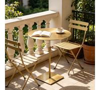 Petite table d'appoint ronde en acier inoxydable pour toutes les saisons, pour intérieur/extérieur, 35 cm / 50 cm, pour terrasse, balcon, jardin, pelouse