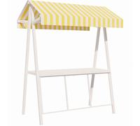 Petite Table Pliante Cadre en Acier Galvanisé Charge 150kg Bâche Imperméable Espace Publicitaire Pliable Et Facile À Ranger pour Marchés Chariot de Marché(Beige)