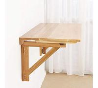 Petite table pliante en chêne - 89,9 x 50,8 cm - Bureau d'ordinateur mural couleur bois naturel - Support mural pour cuisine et salle à manger - Sans chaise