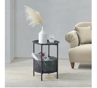 Petite table ronde Kruibeke métal 45 x 35 cm noir [en.casa]