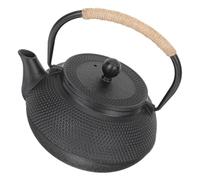Petite Théière en Fonte 0,6 L Noire pour Gaz, Électrique, Induction | Fer Forgé, Poignée Froide, Nettoyage Facile, Pratique au Quotidien, Usage la Cuisine, Thé Chaud