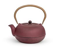 Petite théière en fonte pour induction 1 l - Théière asiatique violette avec anse et filtre à thé en acier inoxydable - Idéale pour les thés en vrac