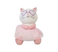 Petite tirelire chat en tutu rose en céramique 15 cm