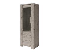 Petite vitrine LYON 2 portes - chêne wellington - 72 x 195 x 47 cm
