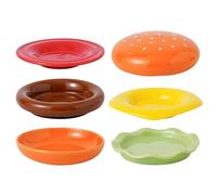 Petites assiettes à dessert - Ensemble d'assiettes à sauce en céramique à 6 niveaux | Vaisselle décorative empilable, plats d'apéritif mignons pour sushi, salade, collation et fête