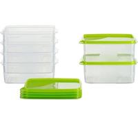 Petites boîtes rectangulaires vertes de 0,75 l, 15 x 10 x 7 cm, lot de 6