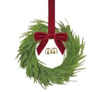 Petites couronnes de Noël pour armoires de 30 cm, couronnes de Noël avec Ruban et 2 Cloches, guirlandes artificielles à Suspendre pour Porte d'entrée, fenêtre, Mur et Armoire de Cuisine