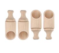 Petites Cuillères à Sel en Bois 4 Pièces Khaki Cuisine