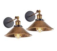 PETITES ECREVISSES 2 packs Appliques Murales Interieur Modernes Lampe Murale Industrielles en Métal Spots muraux Design Ajustable Luminaire E27 ø22cm pour Chambre Séjour Cuisine (Rouillé)
