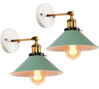 PETITES ECREVISSES Lot de 2 Appliques Murales Modernes Design Lampe Murale Industrielles en Métal Spots muraux Intérieur Ajustable Luminaire Interieur pour Chambre Salon,22cm (Vert-A-2 pcs)