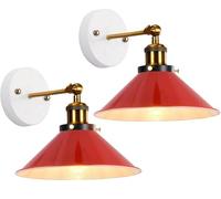PETITES ECREVISSES Lot de 2 Appliques Murales Modernes Design Lampe Murale Industrielles en Métal Spots muraux Intérieur Ajustable Luminaire Interieur pour Chambre Salon,22cm (Rouge-A-2)