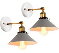 PETITES ECREVISSES Lot de 2 Appliques Murales Modernes Design Lampe Murale Industrielles en Métal Spots muraux Intérieur Ajustable Luminaire Interieur pour Chambre Salon,22cm (Gris-A-2 pcs)