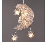 PETITES ECREVISSES Lustre Suspension Lune étoiles LED Plafonnier Luminaire Aluminium avec 5 Ampoules pour Enfants Chambre