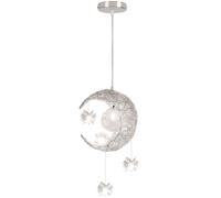 PETITES ECREVISSES Lustre Suspension Lune étoiles LED Plafonnier Luminaire Aluminium avec 5 Ampoules pour Enfants Chambre