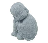 Petites figurines de moine de Bouddha ornementales - Ne pas entendre le mal - Pour une utilisation en intérieur et en extérieur - Résine de grès durable (B)