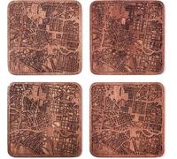 Petites maquettes de ville en bois de sapelli fabriquées à la main pour les plans de ville, lot de 4 pièces, compatibles avec différents plans de ville, plusieurs villes disponibles en option