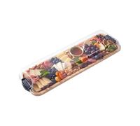 Petites planches à charcuterie - Plateau alimentaire rectangulaire en bois avec couvercle pour cuisine, extérieur, pique-nique, fête, mariage, buffet, camping, vacances, restaurant, piscine