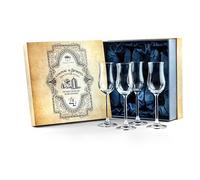 Petites Verres à Cognac, Brandy et Vin de Dessert | Lot de 4 | 120 ml | Verrerie en Cristal en Forme de Tulipe pour Dégustation de Spiritueux, Madère et Digestifs