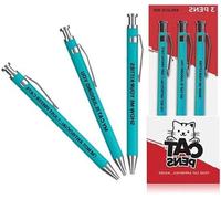 Petits accessoires de bureau - stylos à bille bleus - lot de 3 - mécanisme à clic