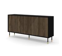 Petits-meubles Buffet Woody 180 cm 4 Portes - Noir Mat, Noyer Pacific | Bim Furniture - ref. 5903769741724 - 5903769741724 - Marron - Materiaux mixtes