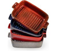 Petits moules à pâtisserie, plats à four en porcelaine rectangulaires pour lasagnes, brownies, légumes, set de 4 pièces, moule à tarte en céramique, quatre couleurs