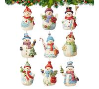 Petits ornements de bonhomme de neige en bois,Ornements bonhomme de neige | en bois | Panneau suspendu d'arbre | Décoration de Noël bonhomme de neige Pendentif d'arbre avec corde pour articles de fête