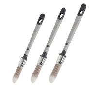 Petits Pinceaux pour Murale et Plafonds, Lot de 3 Pinceaux Vernis Rond, Taille Mixte Outil de Peinture de Garniture de Pinceau pour Coins Fenêtres Armoires Clôtures Bords de Zones Étroites Retouches