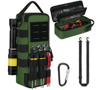 Petits Sacs à Outils Robustes pour Hommes,étui de Rangement Portable Utilitaires avec Bandoulière pour EDC,Camping,Voyage en Voiture,électriciens,Vert