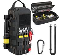 Petits Sacs à Outils Robustes pour Hommes,étui de Rangement Portable Utilitaires avec Bandoulière pour EDC,Camping,Voyage en Voiture,électriciens,Noir