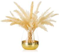 Petits vases pour la décoration de table, vase de sol pour herbe de la pampa, vase à fleurs, vase moderne en verre doré avec motif alvéolé doré, vase vintage en verre pour fleurs, décoration de mariag