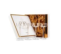 Petits Verres à Cocktail Nick and Nora | 150 ml | Lot de 4 | Coupes en Cristal Style Pony | Verrerie Élégante à Pied Long pour Martini, Gimlet, Daiquiri, Manhattan et Autres Cocktails Classiques