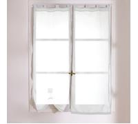 Petits voilages droits en polyester 5 passants Blanc 70x160 cm