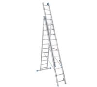 Petra Echelle Professionnelle Transformable en Aluminium 3 Plans 12 marches