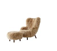 Petra VB3 Fauteuil en Peau de Mouton Miel 50/noyer Noyer In TD1 Bouffée