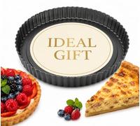 PetriStor Moule à quiche avec fond amovible Ø 24,5 x 2,5 cm - Moule à tarte rond - Moule à tarte rond avec revêtement antiadhésif - Moule à tarte robuste en acier au carbone - Moule à quiche cannelé