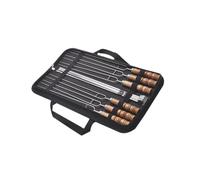 PETSOLA 10 Brochettes à Kebab En Acier Inoxydable avec étui de Rangement, Accessoire de Barbecue pour Viande et Hot-dogs