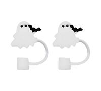 PETSOLA 2 Pièces Capuchon de Paille Mignon Embout de Paille Anti-poussière Bouchon Décoratif et paille En Silicone Souple Adapté pour Les Fêtes Thématiq, Chauve Souris