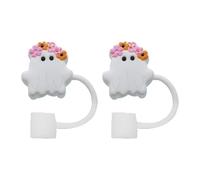 PETSOLA 2 Pièces Capuchon de Paille Mignon Embout de Paille Anti-poussière Bouchon Décoratif et paille En Silicone Souple Adapté pour Les Fêtes Thématiq, Couronne