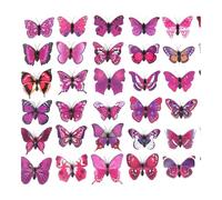 PETSOLA 200x Papillons DIY Art Décor Loisirs Créatifs Autocollants Papillons Décorations, Violet