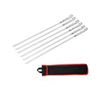 PETSOLA 6 Brochettes à Kebab Résistantes à La Chaleur pour Barbecue, Idéales pour Griller Crevettes et Légumes, 6 pièces