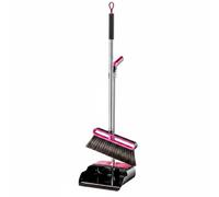 PETSOLA Balai et Pelle de Nettoyage Ménager Balai Pelle Balayette Ensemble Brosse Poils Denses Anti-accrochage Cheveux Manche Acier INOX Pelle Conçue pour